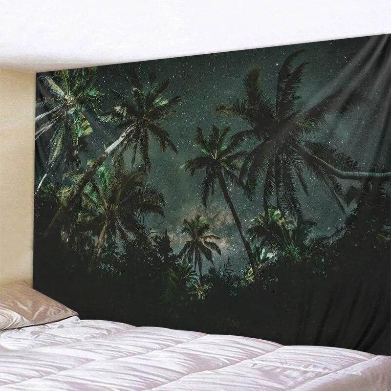Galaxy Night Sky Tapestry Moon Night Starry Sky Scenery Tapestry Bohemian Psychedelic Home Living Room Bedroom Decoration