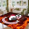 Bournemouth Football Design Crystal Velvet Rug Soft Decorative Mat for Bedroom Entrance