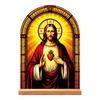 Easter Sacred Heart Tabletop Decoration Faux Glass Acrylic Display for Home Shelf Decor