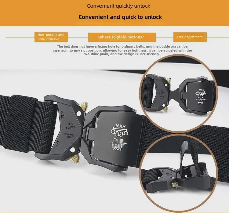 Men's Tactical Quick Release Aluminum Alloy Belt for Outdoor Sports & Military Enthusiasts