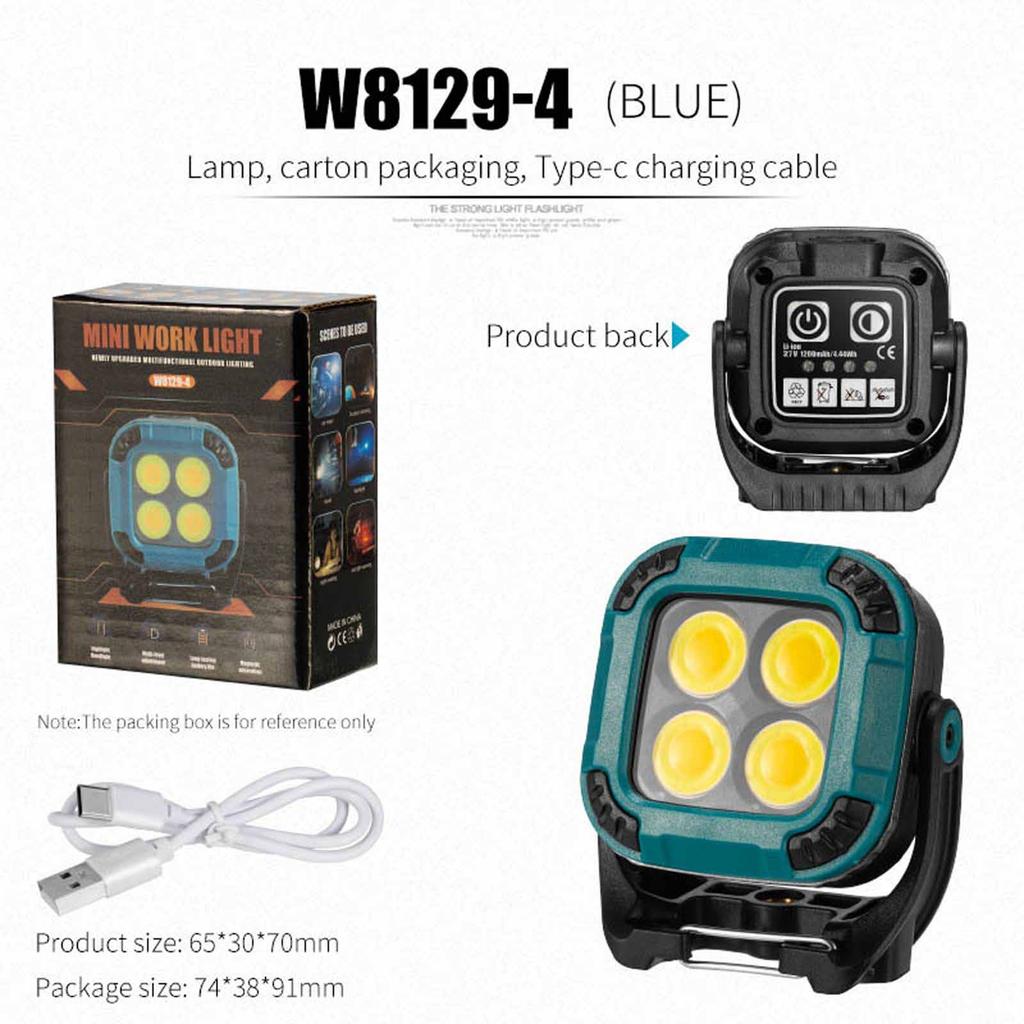 Portable Work Light with Adjustable Brightness Levels Rechargeable LED Mini Work Lamp USB Charging Compatible with Various Work Environments