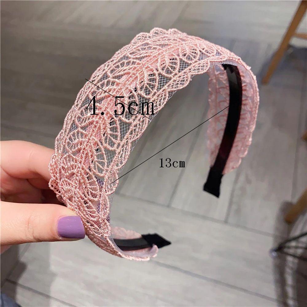 Temperament Women Hair Accessories Wide Side Hairband Lace  Leaves Headband Korean Style Hair Wear