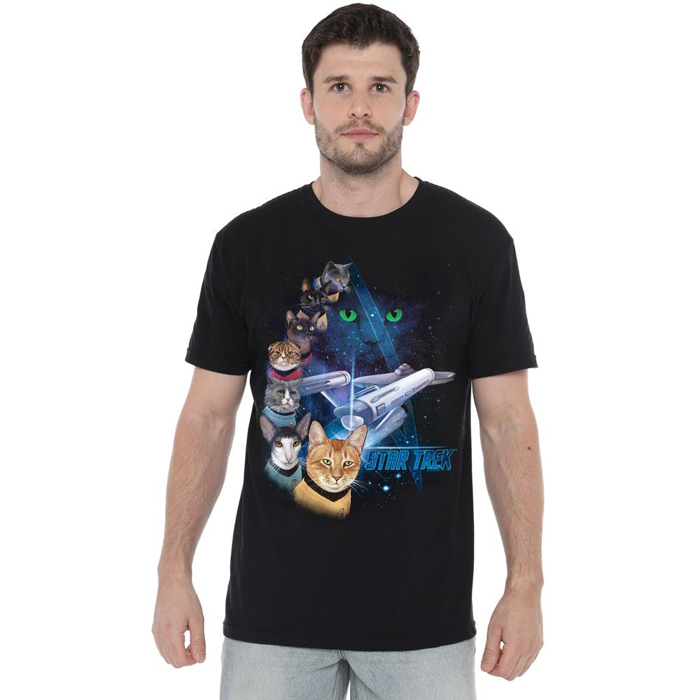 Star Trek Mens Feline Galaxy T-Shirt