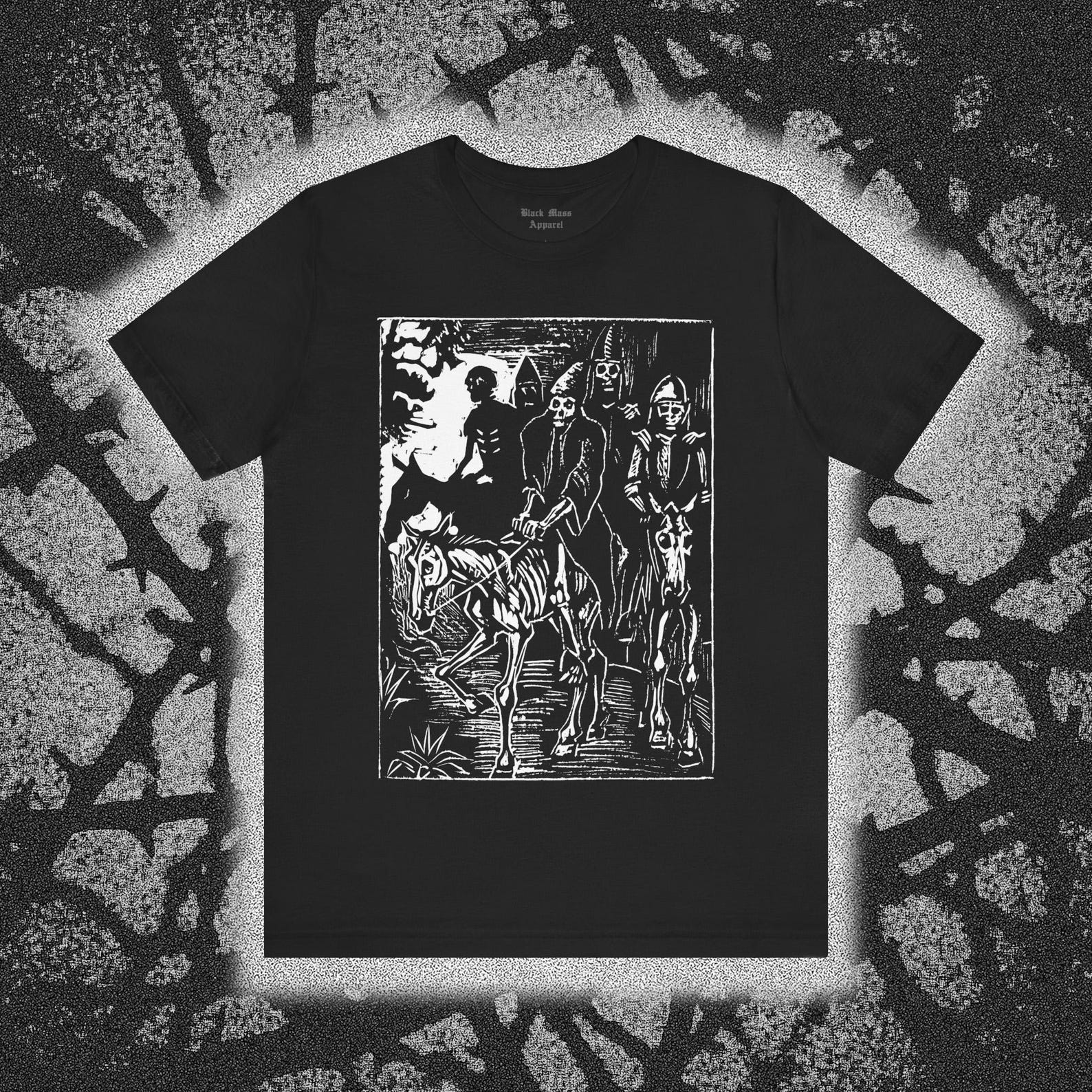 On Horseback, Goth T-Shirt, Vintage Death T-Shirt, Gothic Shirt, Memento Mori, Dance of Death, Creepy Skeleton, Spooky Top Unisex Tee XL