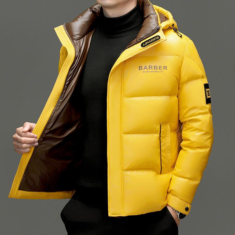 Men's 2025 High Fill 90 White Duck Down Jacket - Fashionable Thickened Winter Puffer for Middle Age