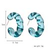 2023 neue Neue Persönlichkeit Transparent Kleine Frische Einfache Übertrieben C-Förmigen Harz Blau Twist Ohrringe