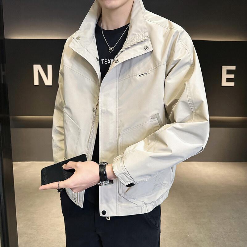 Spring And Autumn Ruffian Handsome Jacket Men'S High Street Tide Brand Hong Kong Style Original Style Loose Casual Jacket