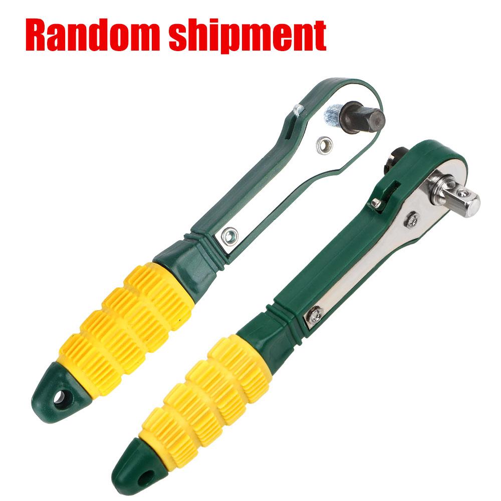 Cheie cu clichet reglabilă pătrată 2 în 1 cu hexagon Adaptor practic 1/4 inch Șurubelniță Soclu Tijă Cheie cu clichet cu soclu rapid Instrumente