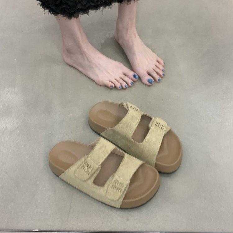 

Thick-bottomed Boken slippers for women s summer outer wear 2025 summer new versatile seaside beach beautiful with skirt cool slippers 40 хаки