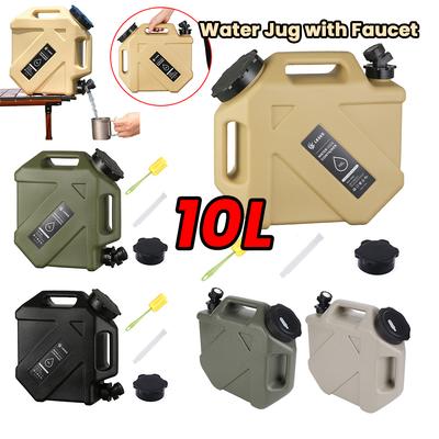 10L Outdoor Water Storage Container with Faucet Drinking Water Bucket Large Capacity Water Dispenser Carrier for Outdoor Hiking