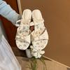 Fashion 2025 New Women's Slippers Summer New High Heels Round Head Open Toe Bow Sandals Casual Fashion Sweet Anomalous Slippers