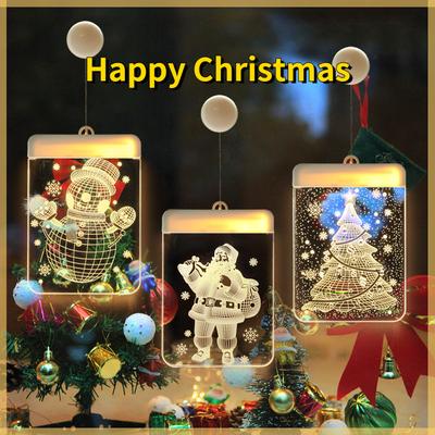 Forniture per decorazioni natalizie con luci a LED, campanelle 3D, fiocchi di neve, lampade a sospensione, decorazioni per stanze romantiche, tende in acrilico, decorazioni per la casa