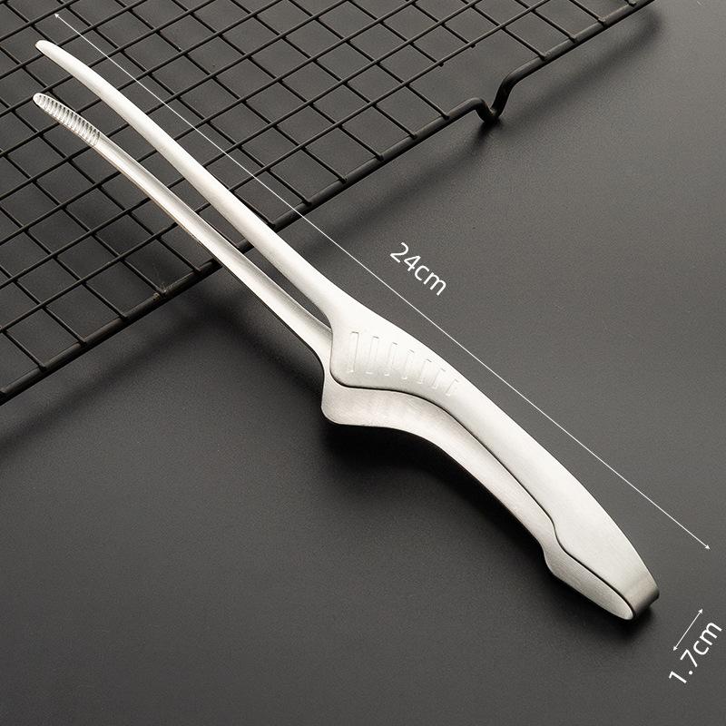 

1Pc Stainless Steel Food Tongs for Korean Barbecue Buffet Anti-scald Clip Steak Pork Cutlet Cutting Auxiliary Tools Anti-slip серебряный