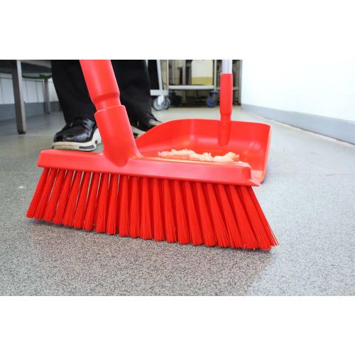Vikan Floor Broom 3103 White, HACCP Certified, Kyowa Clean, Broom with Scraper, Ergonomic Design, Colorful, Chemical Resistant, Heavy-Duty
