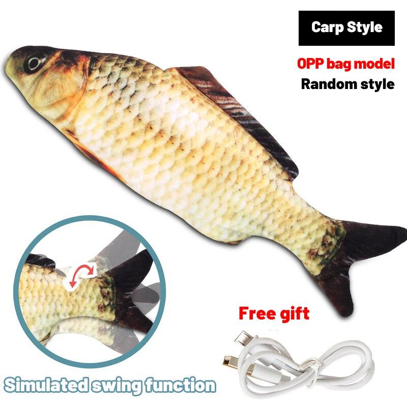 

Pet Fish Toy М яка плюшева іграшка USB-зарядний пристрій Рибка Кішка 3D Симуляція Танці Ворушіння Взаємодія Приналежності Сувеніри Кіт Домашня тварина Жувальна іграшка