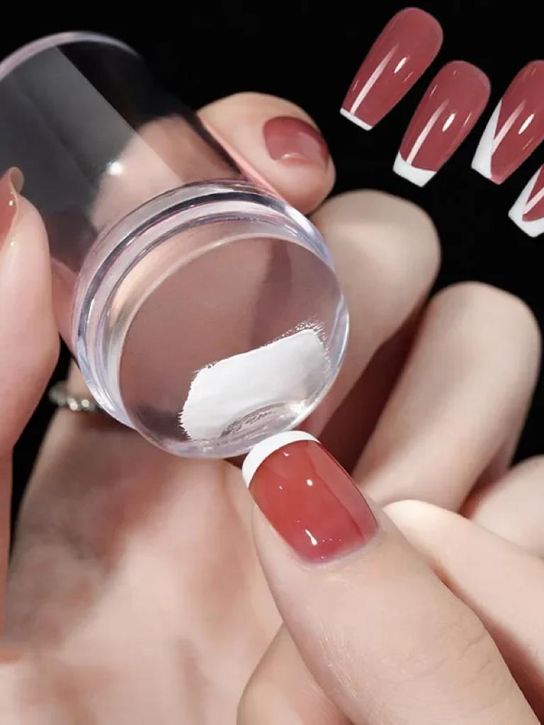 Nagel-Stempelplatten Pure Clear Jelly Nails Art Stamper Scraper Set Druck Silikon Marshmallow Design Maniküre Zubehör Werkzeug