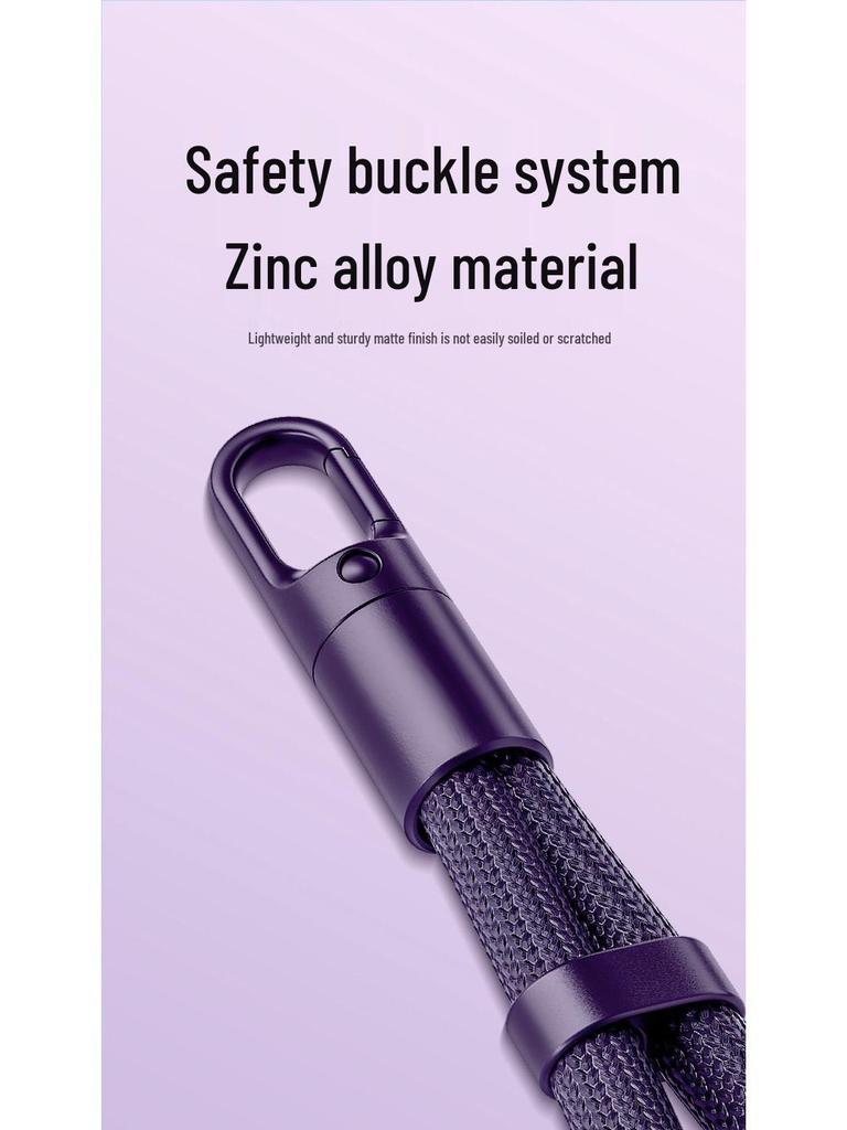 Adjustable Length Anti-Theft Mobile Lanyard with Stainless Steel Clip