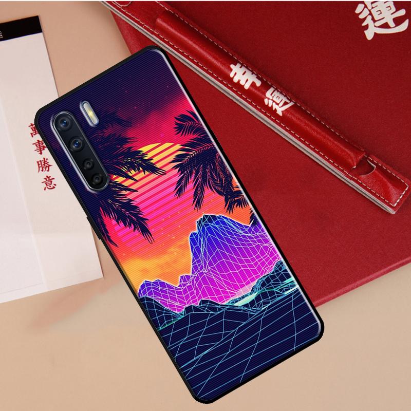 Synthwave Retro 80er Neon Hülle Für Oppo A40 A78 A54 A74 A94 A17 A57 A77 A76 A16 A96 A18 A60 A80 A38 A58 A98 A15 A5 Pro