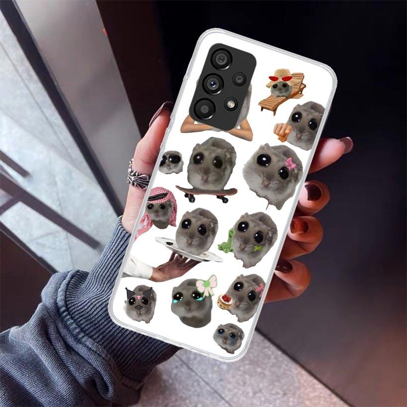 Lustiges trauriges Hamster-Meme Handyhülle Für Samsung Galaxy A12 A52S A42 A32 A22 A51 A50 Note 20 Ultra 10 S10 Plus A71 A70 A31 A30 A10S