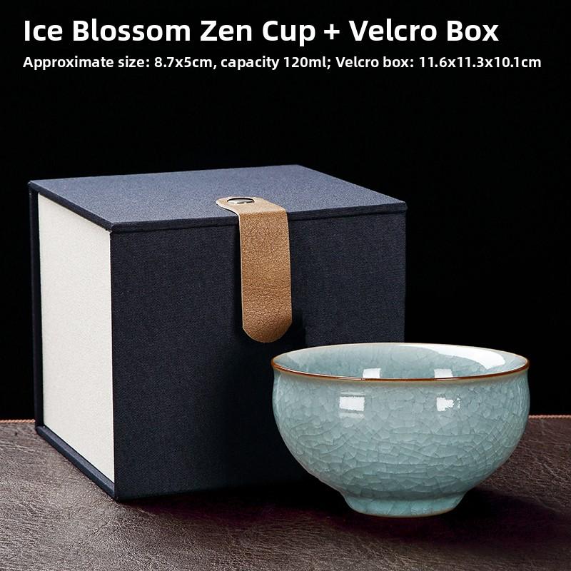 Premium Ceramic Gongfu Tea Cup Yu Porcelain Ice Crack Owner Cup Personal Use High End Tea Set Handmade Chinese Style