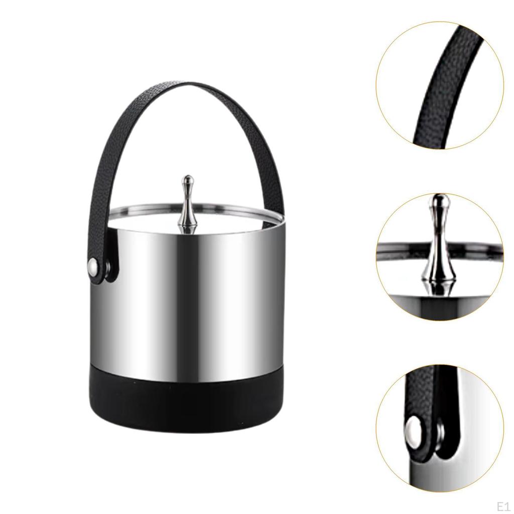 Ice Bucket Barrel Double Layer Beer Drink Tub for Bar Cocktails Home Party Event
