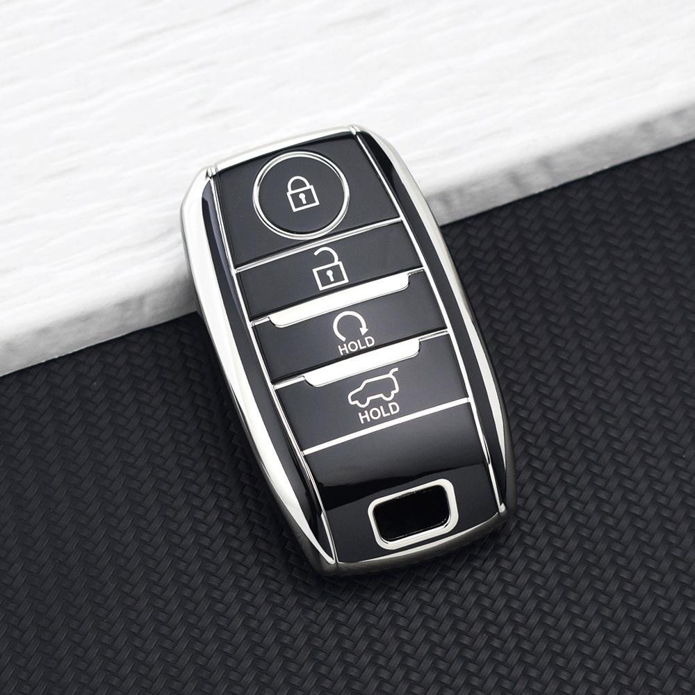 4 Buttons Premium TPU Car Key Fob Cover Protective Shell For Kia K3S KX5 KX3 Cerato Ceed Rio Optima Sorento Niro Soul Key Chains