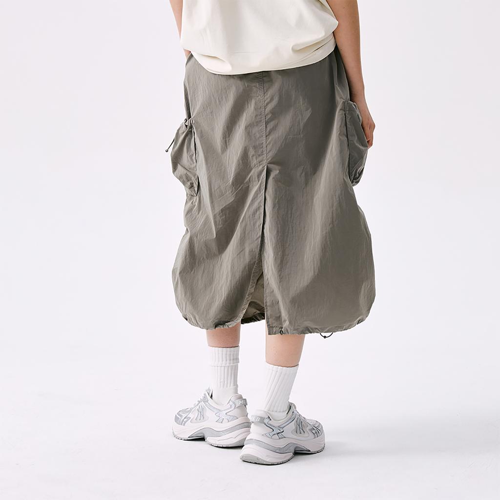 New MLB New York Yankees Basic Collection SS25 Casual Long Skirt Women's Flower Gray Brown 3FSKB0553-50BRM