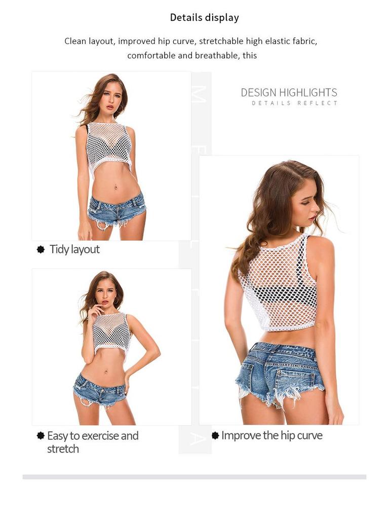 2024 New Summer European & American Low-Waist Ripped Women's Denim Shorts