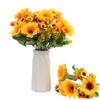 7 Forks Artificial Sunflower Bouquet Silk Sunflower Bunch Flowers Bulk for Home Wedding Decorations