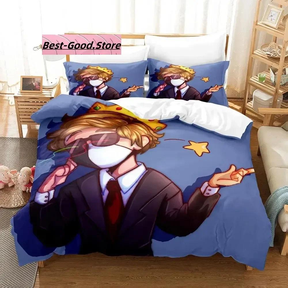 3D Print Cartoon Bed Sheet Set Ranboo Printed Bedding Duvet Cover Set Soft And Comfortable Perfect Children Room Decoration