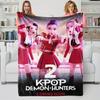 K-POP Dämonenjäger Thema Flanelldecke, Heiße Anime-Print Überwurfdecke, Fan-Geschenkdecke, Lässige Warme Decke