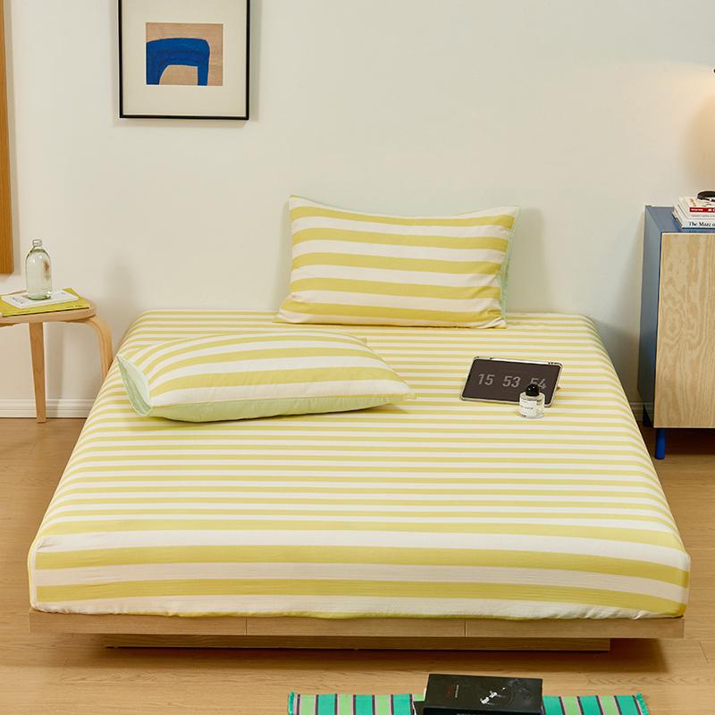 100% Cotton Bedsheet Skin-friendly Fitted Sheet Simple Style Bed Cover Elastic Bed Linen drap de lit (Pillowcase Need Order)
