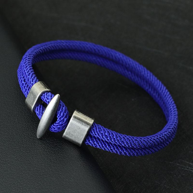 

New Rope Bracelet Men Vintage Double Layer Cord Bangle Homme Leisure Accessories Gift For Him Pirate Punk Braslet Pulseras темно-синий