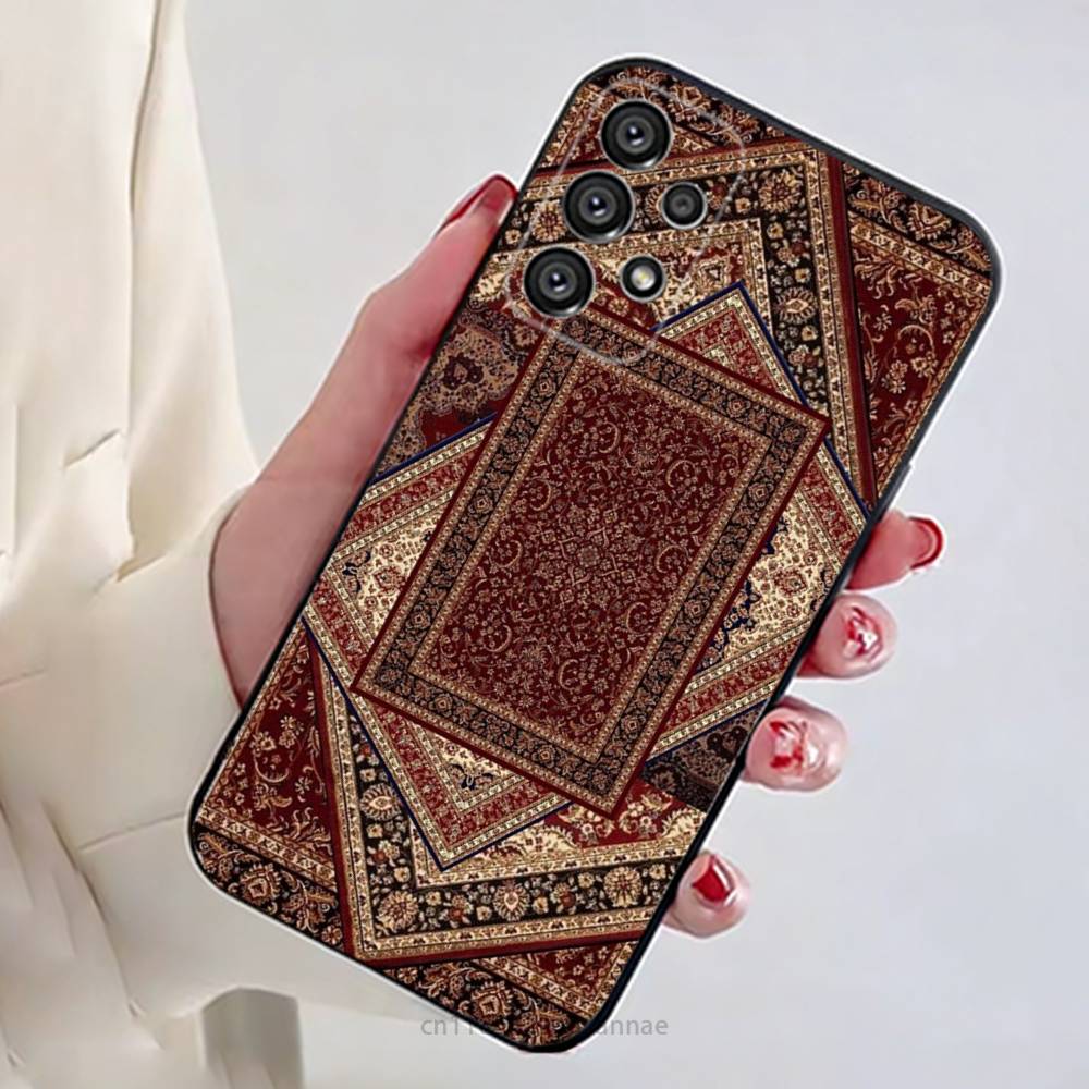 Persian Carpet Floral Pattern Phone Case for Samsung Galaxy A73,23,53,33,14,24,13,72,22,52,32,54,A34 Soft Cover