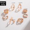 Fashionable irregular geometric openwork ring set design sense peach heart butterfly opening ring for women
