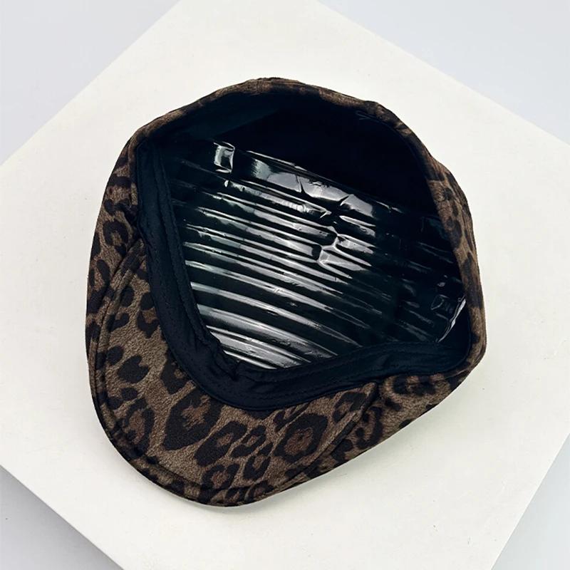 Vintage Leopard Print Visors Hats Air Permeable Casual Sun Protection Niche Style Peaked Hats All-Match Outdoor Use Fashion Street Style Ins Latest