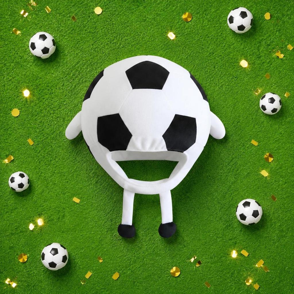 Soccer Headpiece Photo Prop Cartoon Football Novelty Costume Hat for Performance,