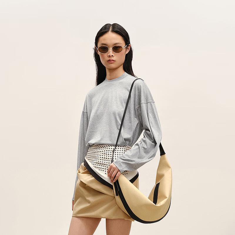 LESSLESSLESS 2026 Spring Round Neck Cotton Long Sleeve T-Shirt