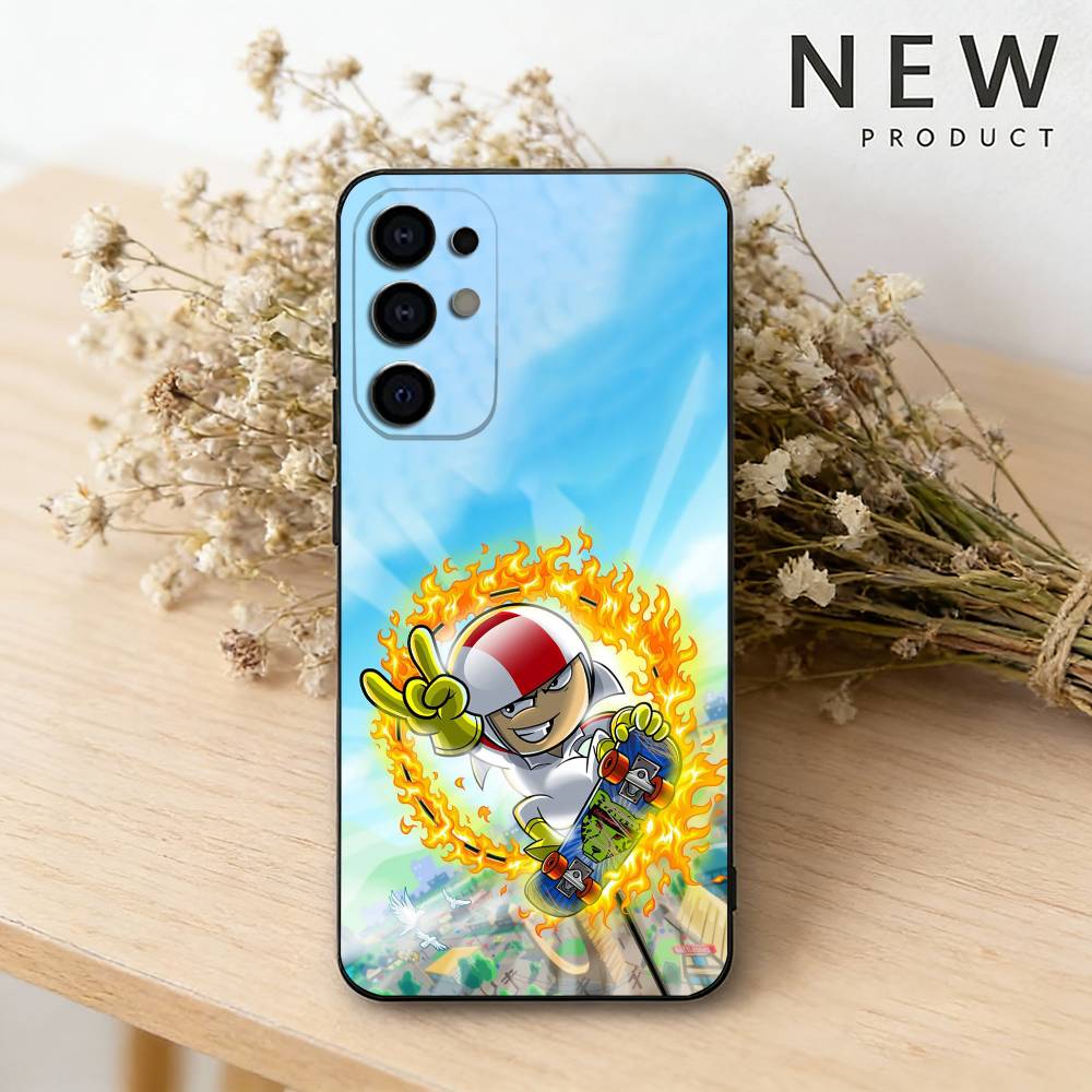 

Kick Cartoon Buttowski phone Case For Samsung S26,25,24,21,22,23,30,20,Ultra,Plus,Fe,Lite Black Soft Cover Samsung S21Ultra
