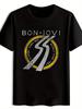 Black Bon Jovi Graphic T-shirt - "Slippery When Wet" Design