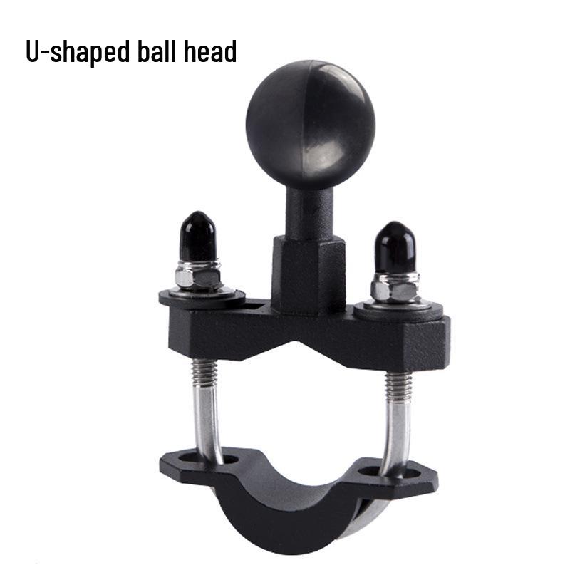 U-Shaped Motorcycle Phone Holder, 25mm Ball Head Mount, Universal Aluminum Alloy Handlebar Accessory. U-shaped Handlebar Base