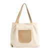 Leisure Large Capacity 2025 Early Autumn New Simple Solid Color Shoulder Canvas Light Travel Tote Bag Women