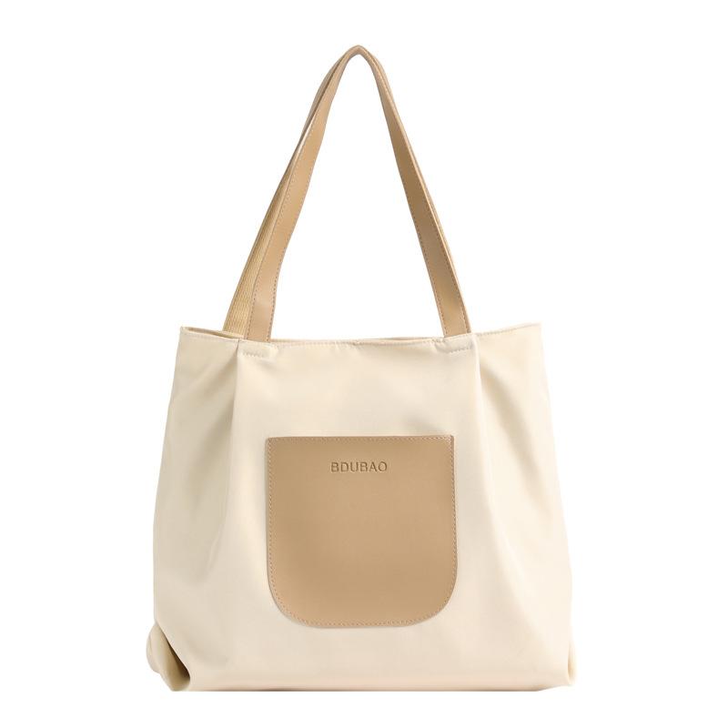 Leisure Large Capacity 2025 Early Autumn New Simple Solid Color Shoulder Canvas Light Travel Tote Bag Women