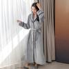 Couple Button Lapel Nightgown Women Thickened Long Robe Coral Fleece Bathrobe Men Large Nightwear Autumn Winter Flannel Homewear