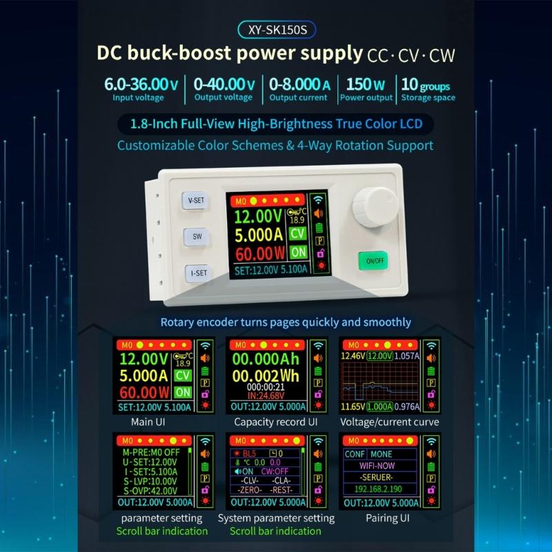 Programmable Power Supply Modules 120W Constant Current Voltages Control Solar Charging with Transmission Interfaces