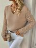 Spring/Autumn Women's Long Sleeve Hollow Knitted Pullover Sweater