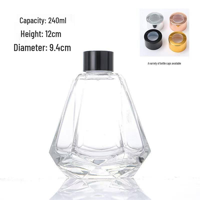 Modern Glass Aroma Diffuser Bottle with Rattan Sticks, No Fire Needed - Thickened Glass for High Aesthetic Appeal