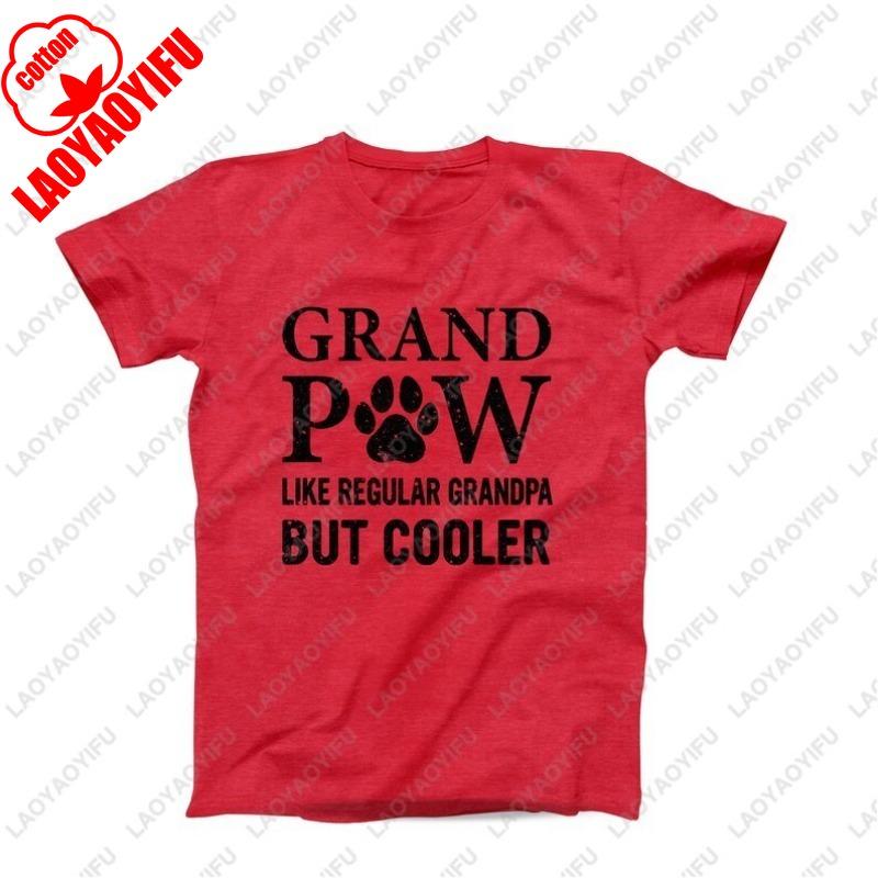 Grand Paw TShirt Funny Cool Dog Paw Print Grandfather Tees Fathers Day for Grandpaw Gift Comfortable Soft Cotton Camisetas