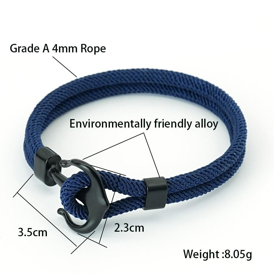 Fashion Men Anchor Bracelet With A Grade 4mm Thread 7 Colors Available Outdoor Cool Riding Sports Sweat Absorbent Rope Braslet