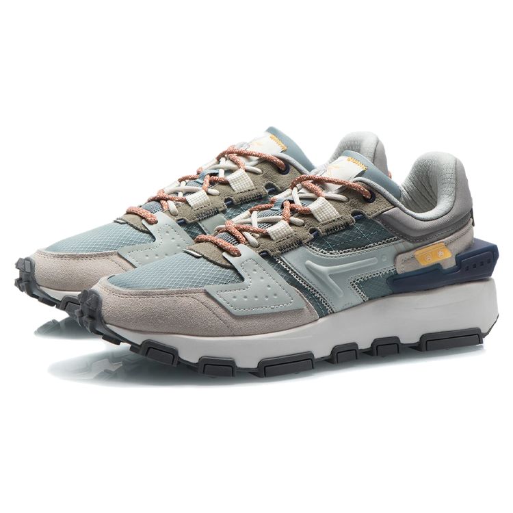 Li Ning Cloud Sword Reflective Non-Slip Wear-Resistant Low-Top Running Shoes Men sneakers Lead-Gray Green AGCR327-2